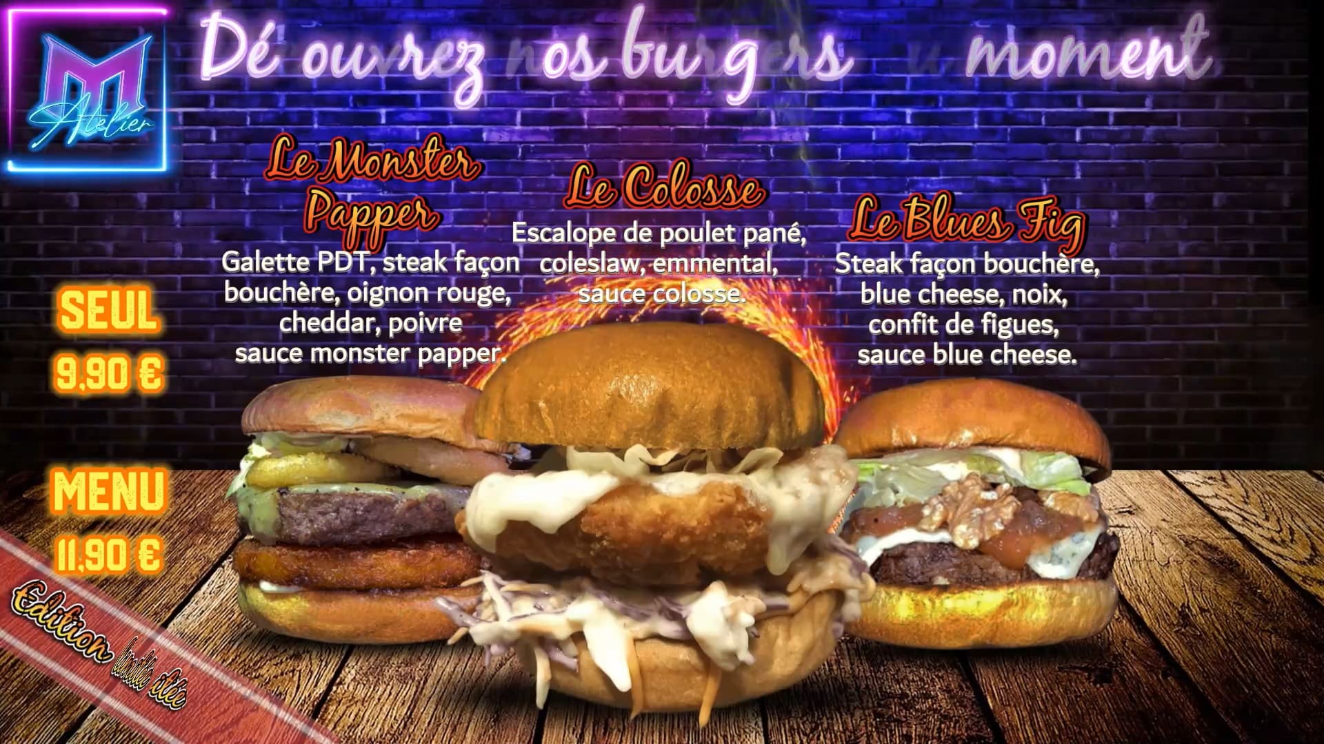 Exemple de menu board moderne
