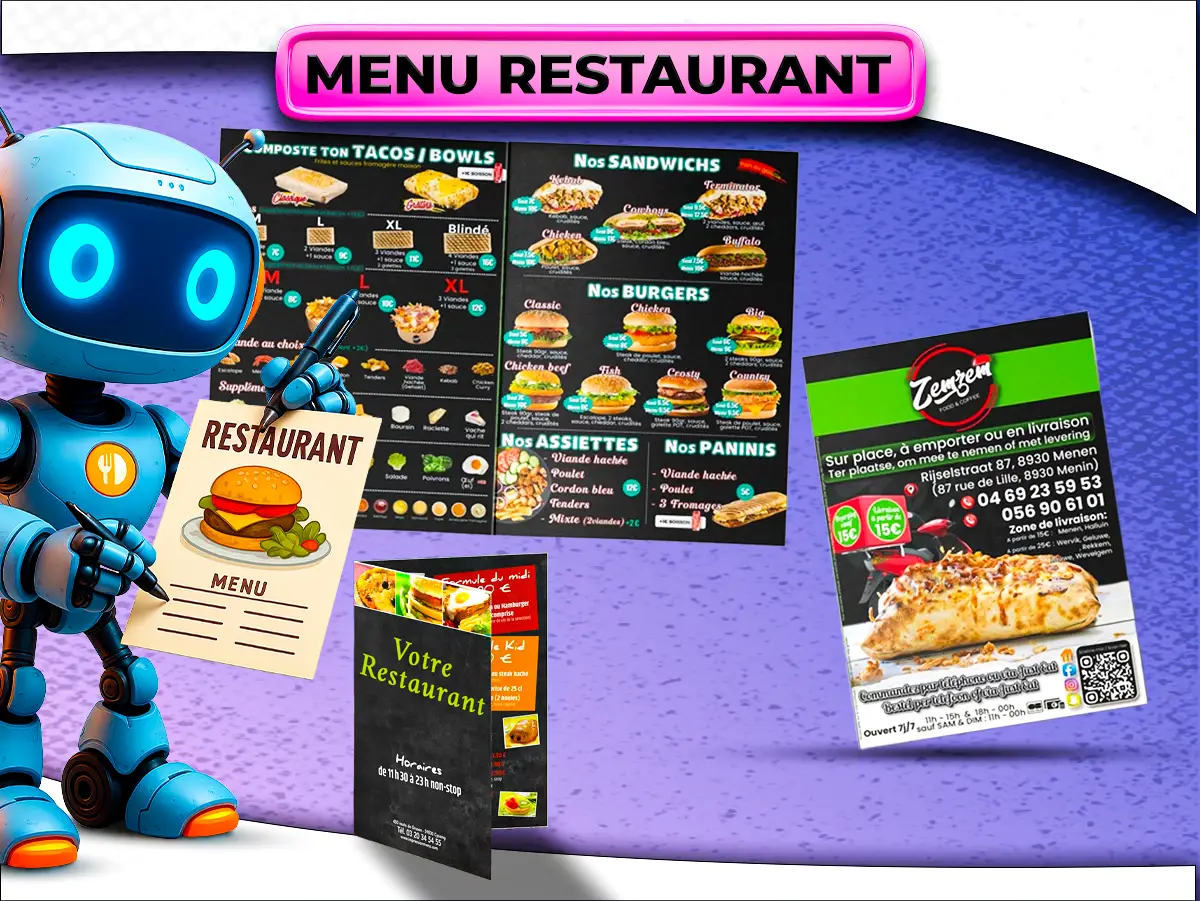 Flyers, Dépliants et Menus
