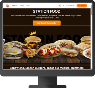 Site de commande de Station Food, affiché sur un écran d'ordinateur